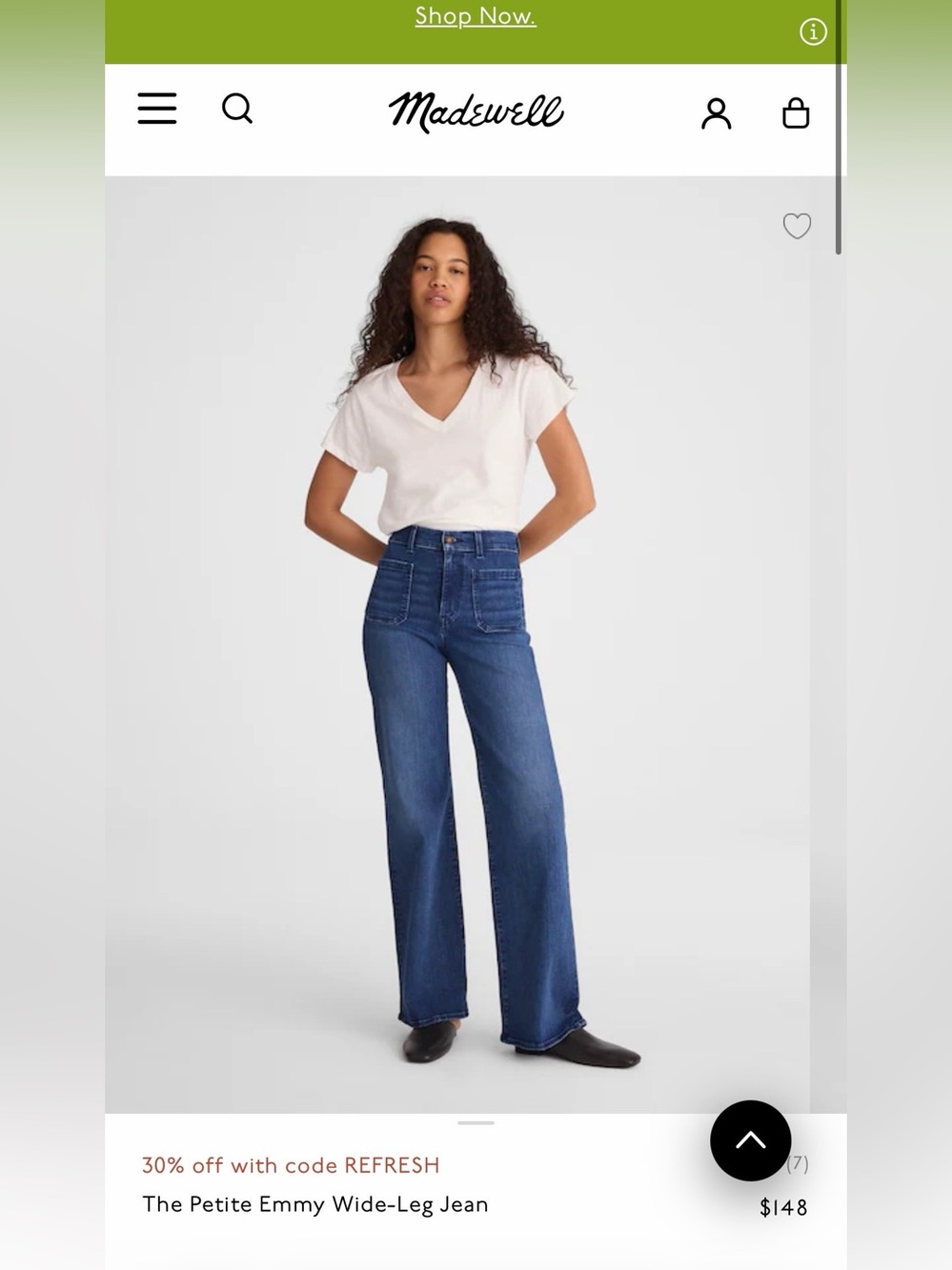 Madewell Wide-Leg High-Rise Jeans in Medium Blue Denim